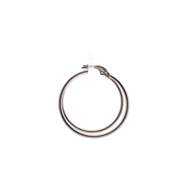 18K White Gold Earrings Hoops Loops 1.78 grams - Picture 9 of 9